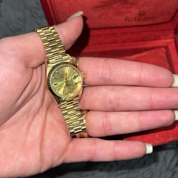 ROLEX WATCH,OYSTER PERPETUAL DATEJUST,18K automatic 26mm Presidential band 75,9g - Picture 4 of 10